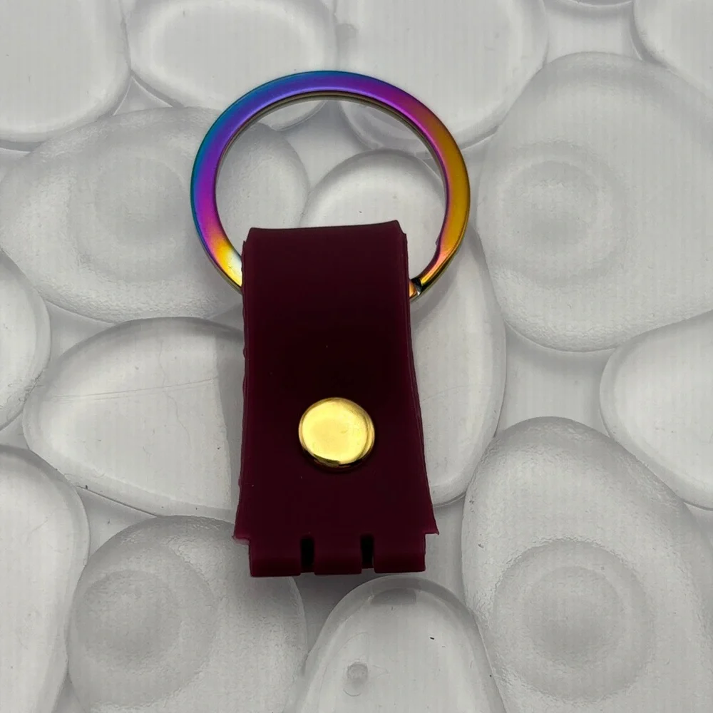 Burgundy & Gold Swatch Keychain - fits Gent Swatch watch